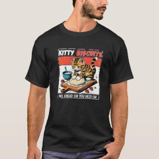 Kitty Biscuits Bakery Cute Cat Kneading Dough Cat  T-Shirt