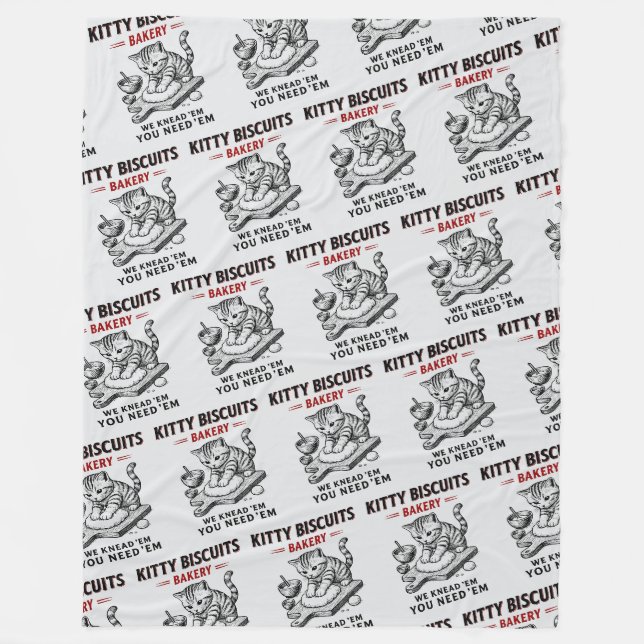 Kitty Biscuits Bakery Fleece Blanket (Front)