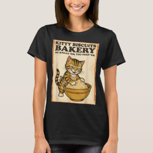 Kitty biscuits bakery funny cat kneading dough mem T-Shirt
