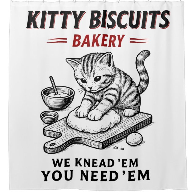 Kitty Biscuits Bakery Shower Curtain (Front)