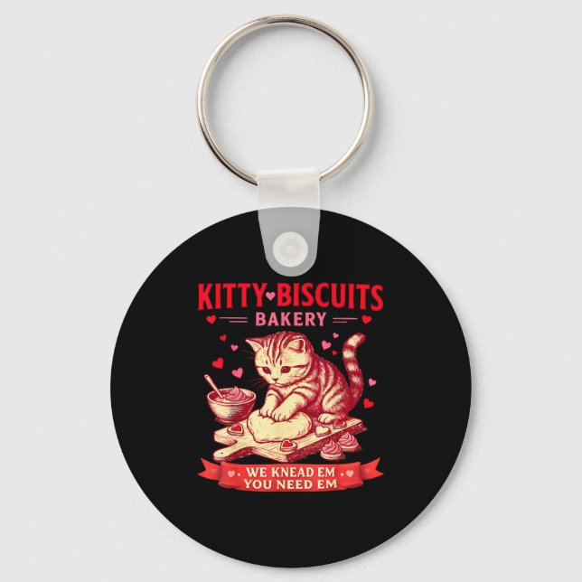 Kitty Biscuits Bakery We Knead Em You Need Em Vale Key Ring (Front)