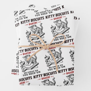 Kitty Biscuits Bakery Wrapping Paper Sheet