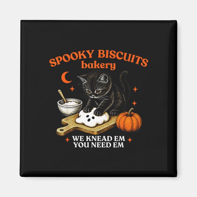Kitty biscuits spooky season spooky biscuits magnet (Front)
