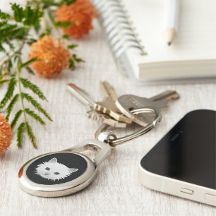 Kitty blue eyes key ring