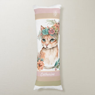 Kitty Boho DBLsided pastel God loves every1 custom Body Cushion