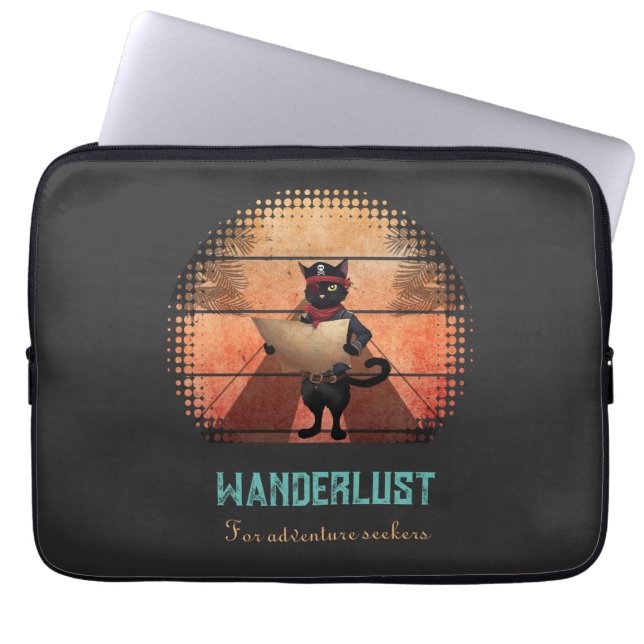 Kitty Buccaneer's Sunset Quest Laptop Sleeve (Front)