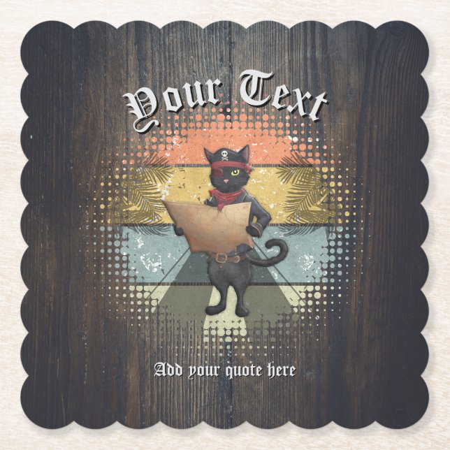 Kitty Buccaneer's Sunset Quest  Paper Coaster (Front)