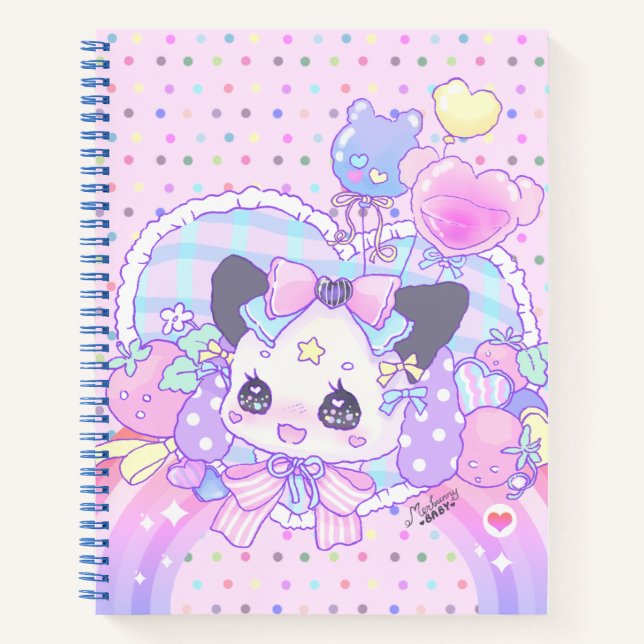 Kitty bunny - fairy kei, kawaii cute, pastel pink  notebook (Front)