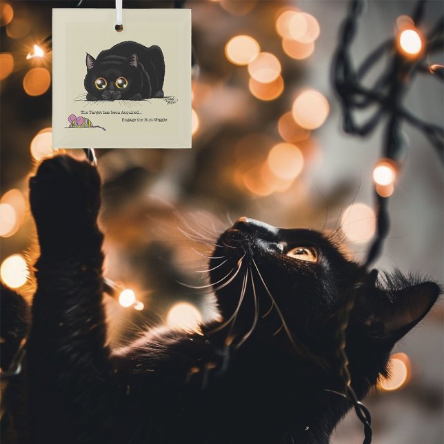 Kitty Butt-Wiggle Glass Tree Decoration (Creator Uploaded)