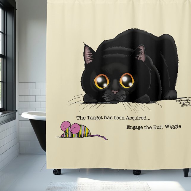 Kitty Butt-Wiggle Shower Curtain (Creator Uploaded)