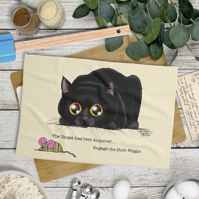 Kitty Butt-Wiggle Tea Towel (Creator Uploaded)