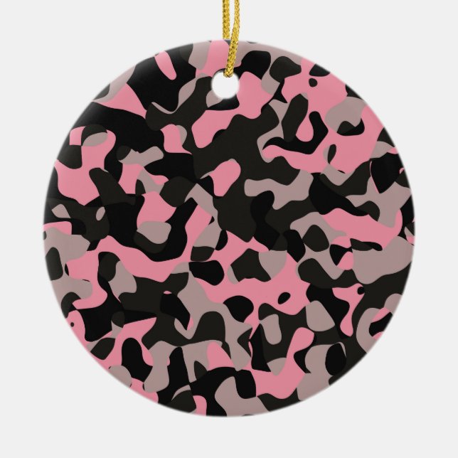 Kitty Camo Ceramic Ornament (Front)