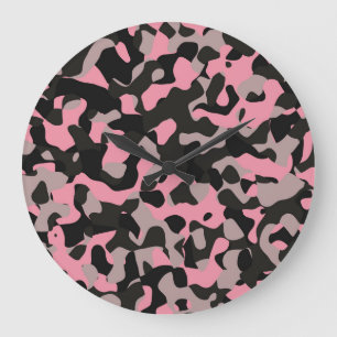 Kitty Camo Large Clock