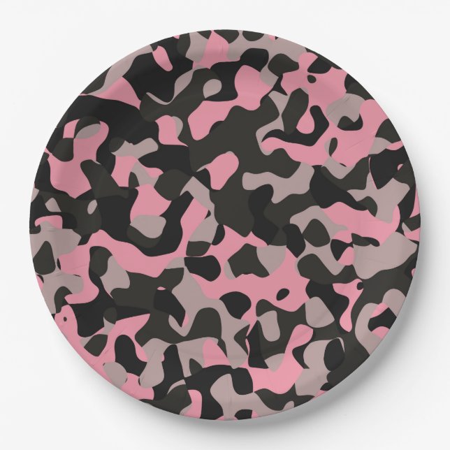 Kitty Camo Paper Plate (Front)
