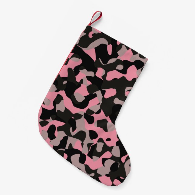 Kitty Camo Small Christmas Stocking (Front (Hanging))