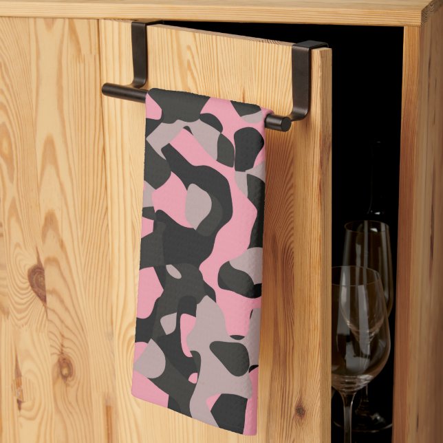 Kitty Camo Tea Towel (Thirds Fold)