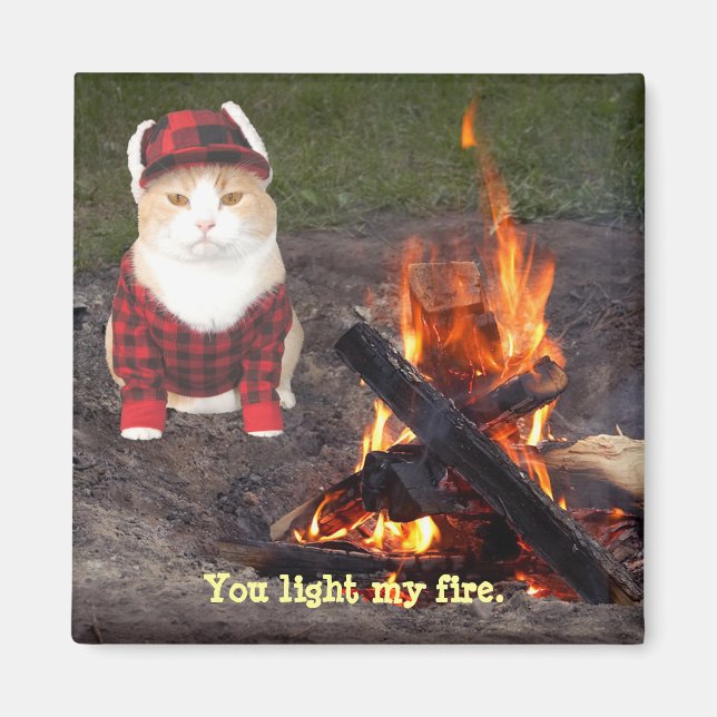 Kitty Campfire Magnet (Front)