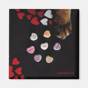 Kitty Candy Hearts Love Square Magnet