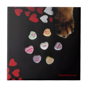 Kitty Candy Hearts Love Tile