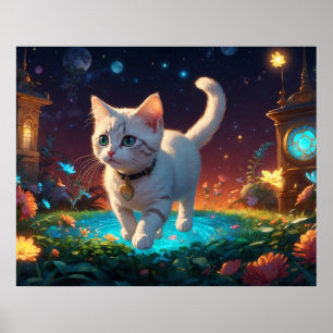*~* Kitty Cat 5:4 Feline Kitten Celestial Fantasy Poster