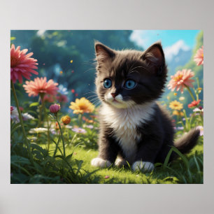 *~* Kitty Cat 5:4 Feline Kitten Sweet Tuxedo Poster