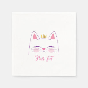 Kitty Cat Birthday Party Favour Classic Round Stic Napkin