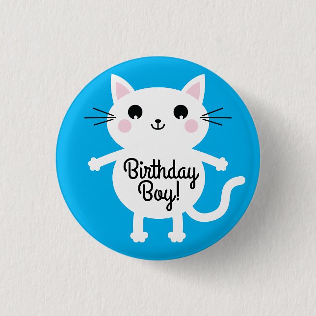 Kitty Cat Birthday Party Kids 3 Cm Round Badge (Front)
