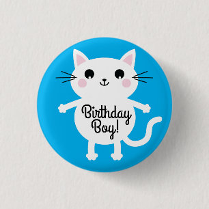 Kitty Cat Birthday Party Kids 3 Cm Round Badge