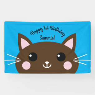 Kitty Cat Birthday Party Kids Banner