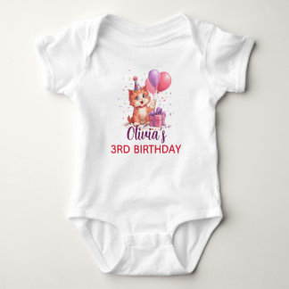 Kitty Cat Celebration Birthday Baby Bodysuit