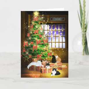 Kitty cat Christmas Holiday Card