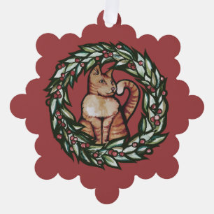 Kitty Cat Christmas Tree Decoration Card