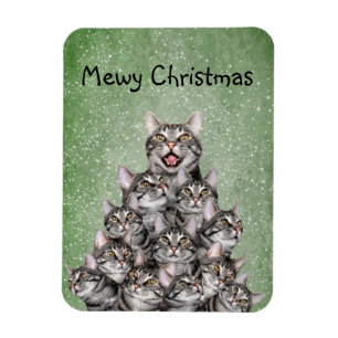 Kitty cat Christmas tree Magnet