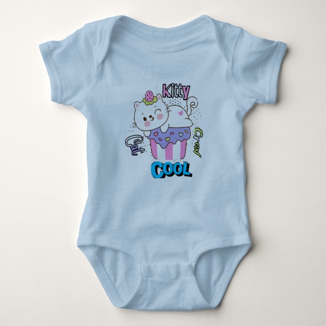 Kitty cat crew cool  baby bodysuit (Front)