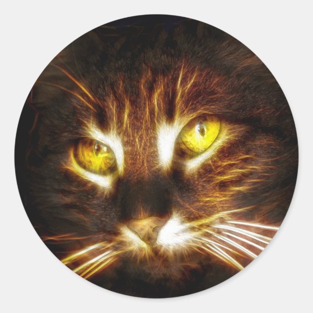 Kitty cat eyes glow fractal stickers (Front)