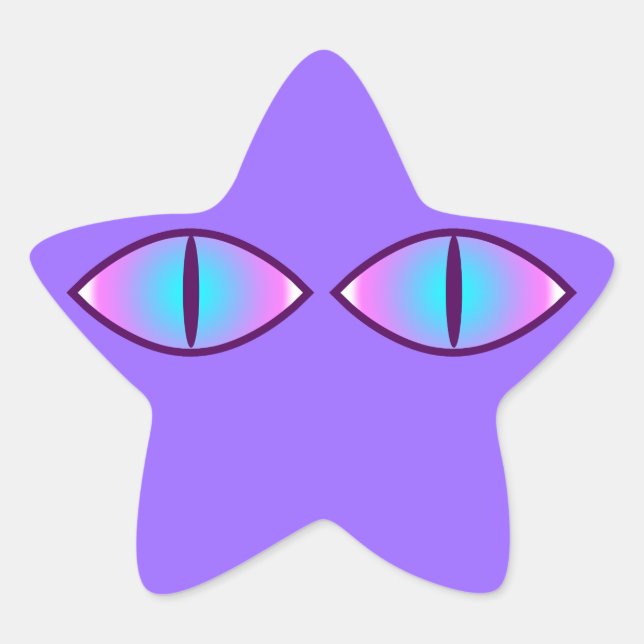 Kitty Cat Eyes Star Sticker (Front)