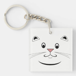 Kitty Cat Face Key Ring