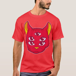 Kitty Cat Face Trippy Psychedelic Art Vibes Kitten T-Shirt