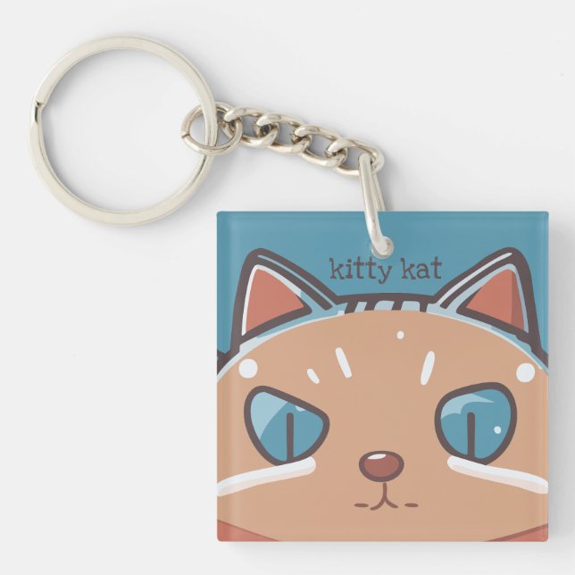 Kitty Cat Faced Key Ring (Front)