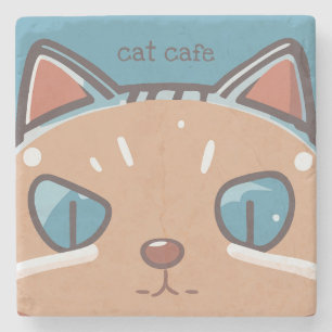 Kitty Cat Faced Stone Coaster