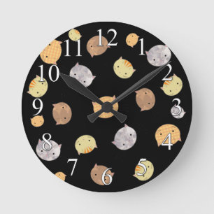 Kitty Cat Faces Cute Wall Clock