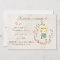 Kitty Cat Floral Girly Kitten Birthday Party