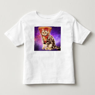 Kitty cat head pizza toddler T-Shirt