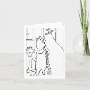 Kitty 🐈⬛ Cat 🐈 In Mirror 🪞 Thank You Card