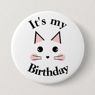 Kitty Cat It's My Birthday 7.5 Cm Round Badge