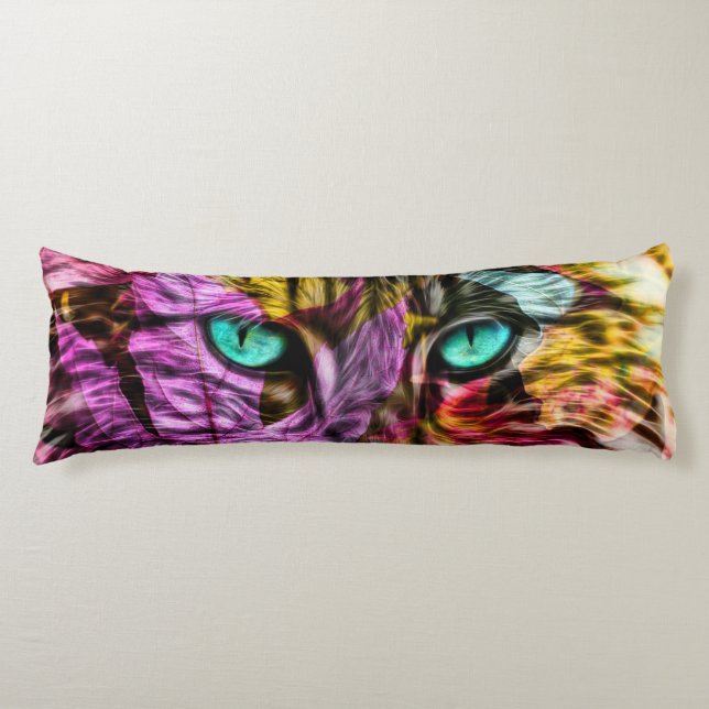 Kitty Cat Kitten Artsy Design Body Cushion (Front)