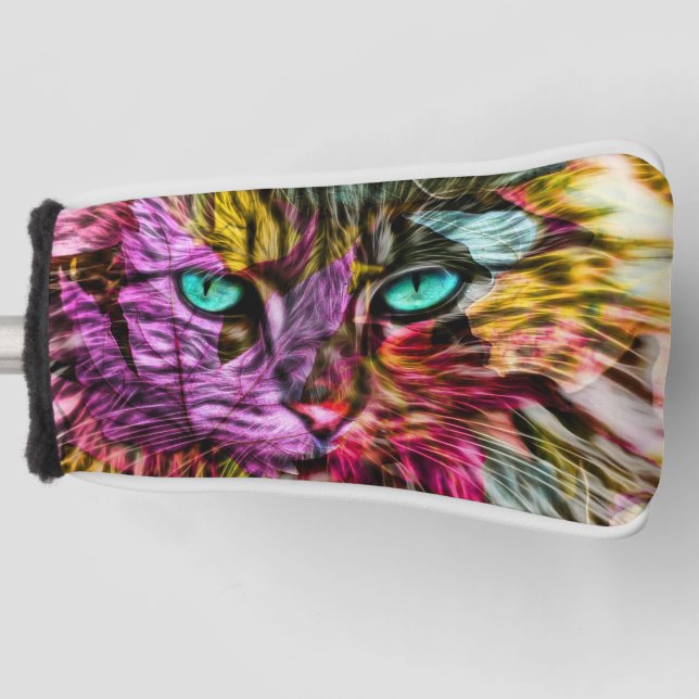 Kitty Cat Kitten Artsy Design Golf Head Cover (Front)