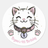 Kitty Cat Kitten Pink Purple Gold Birthday Party