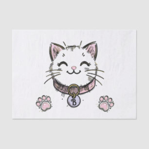 Kitty Cat Kitten Pink Purple Gold Birthday Party  Tissue Paper