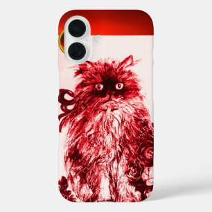 KITTY CAT - KITTEN WITH RED ROSES Gem Monogram iPhone 16 Case
